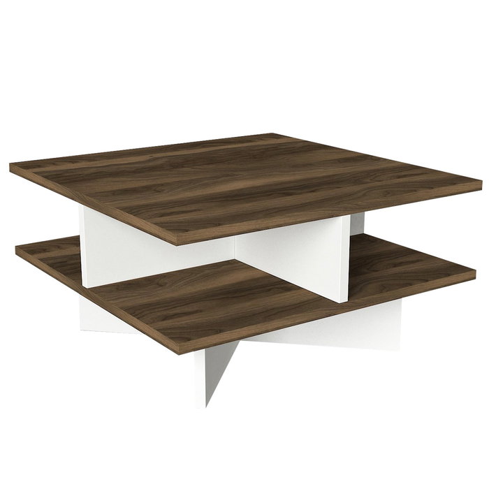 Hanah Home Hamton Mesa de Centro Nogal y Blanco